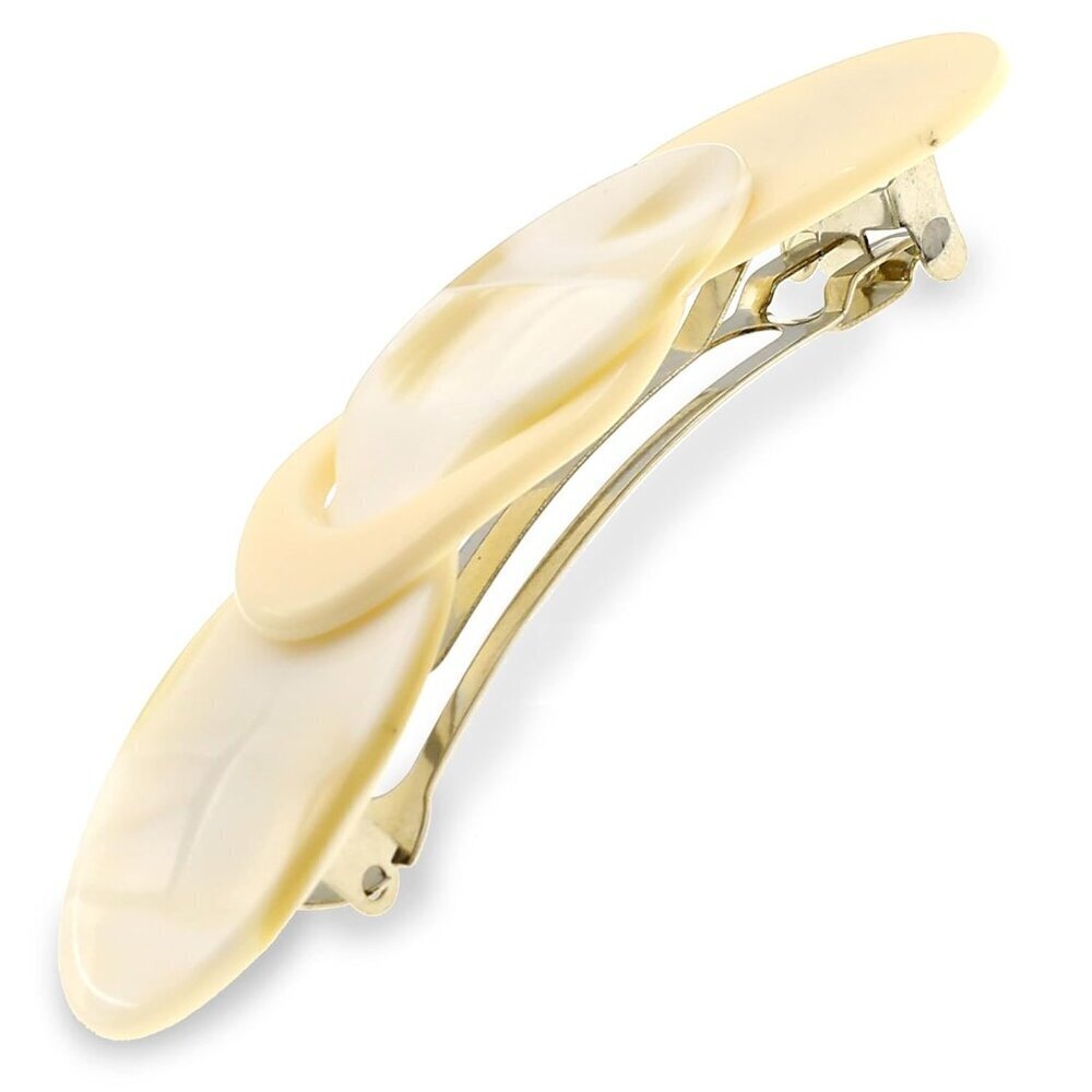 French Hair Barrette Clip Pearl Ivory Strong Hold No Slip Elegant Hair Accessory